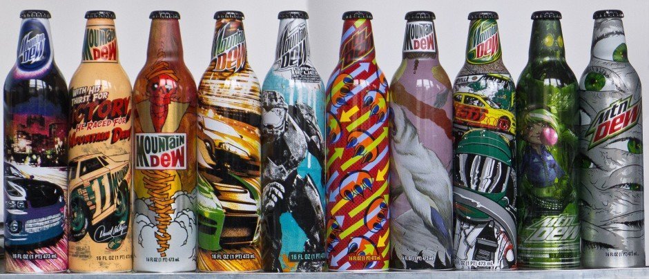 mountain dew art bottles