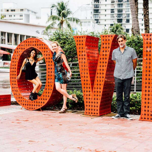 Love sculpture with Sandi Kitsteiner SuzyMae and Michael Torquato DeNicola