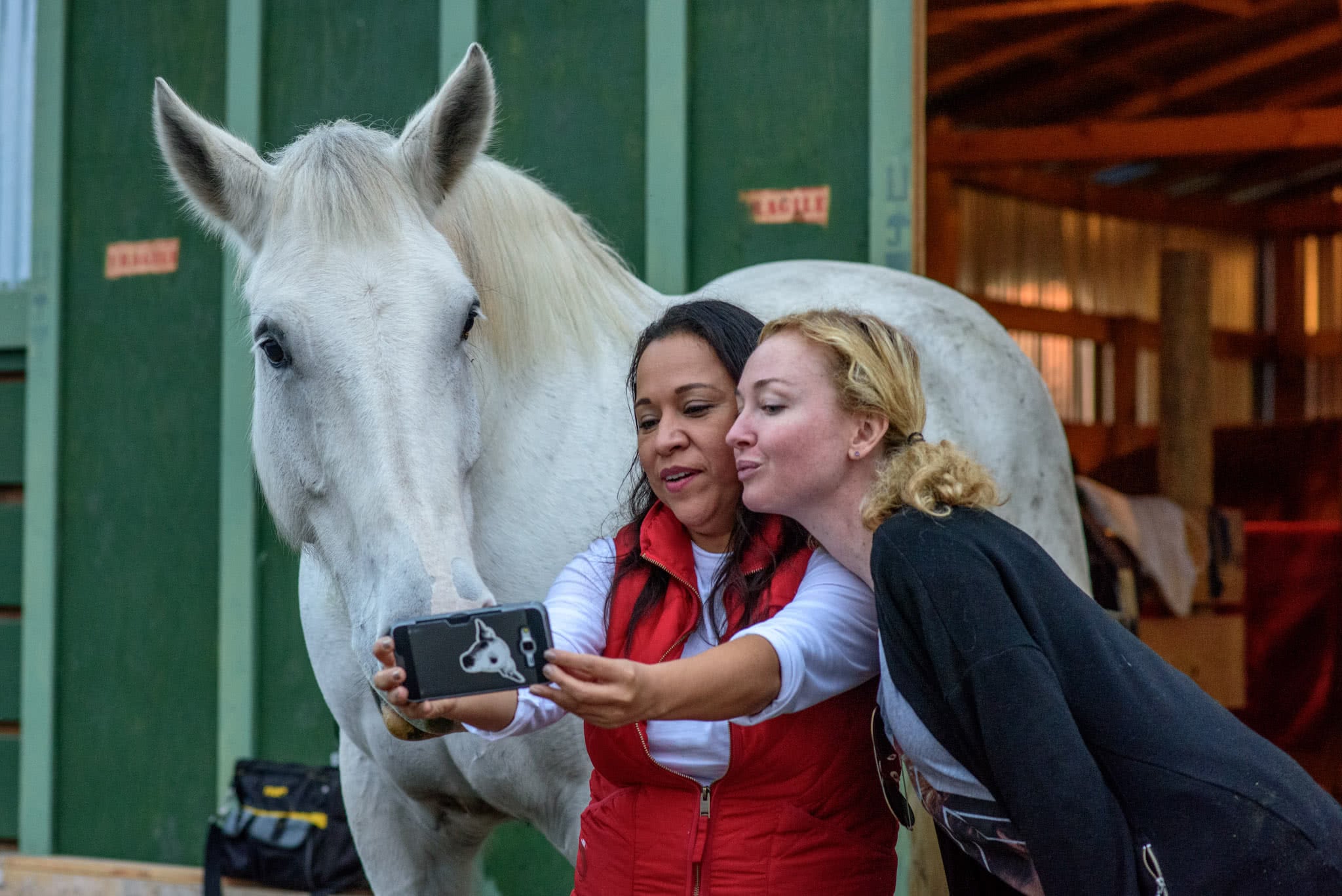 SuzyMae and Silvia horse selfie