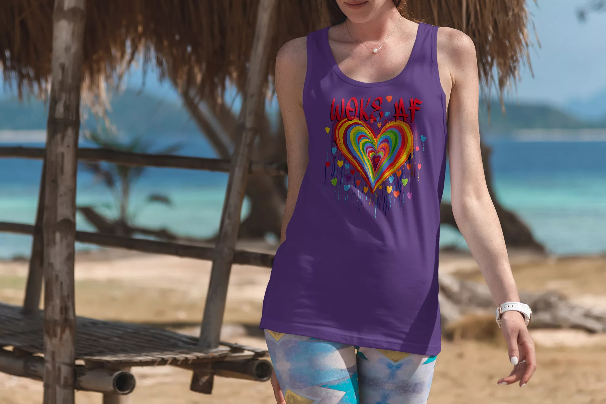 Woke AF hearts Tank Top - Bryan Thatcher Woke AF hearts Tank Top